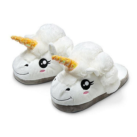 Winter Plush Unicorn Cute Slippers